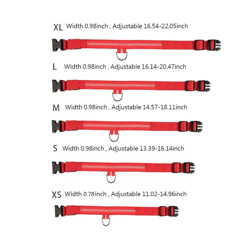 LED Illuminated Safety Dog Collars